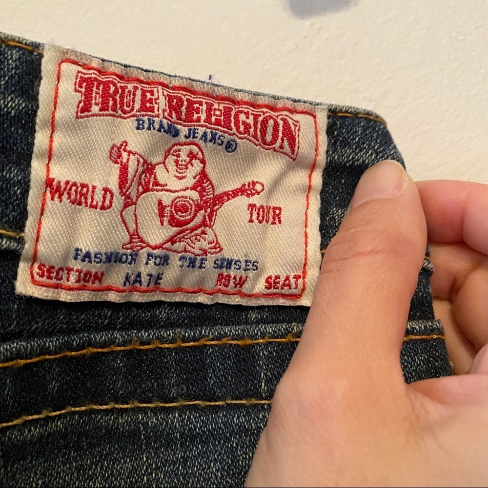 TRUE RELIGION Straight Leg Cropped Denim Capris Size 27 - Picture 3 of 9
